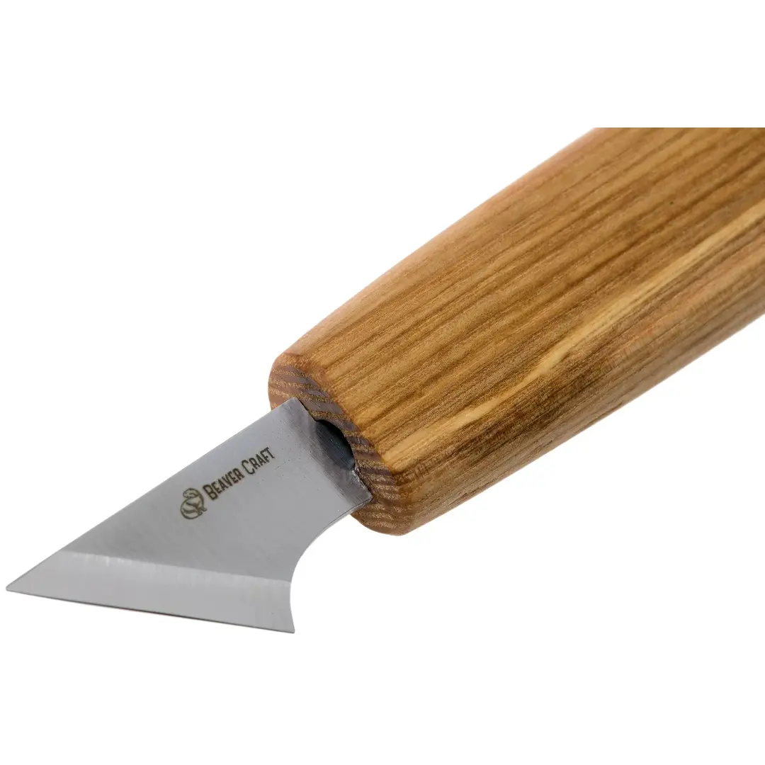 BeaverCraft C11 Geometric Carving Knife with Ash Wood Handle