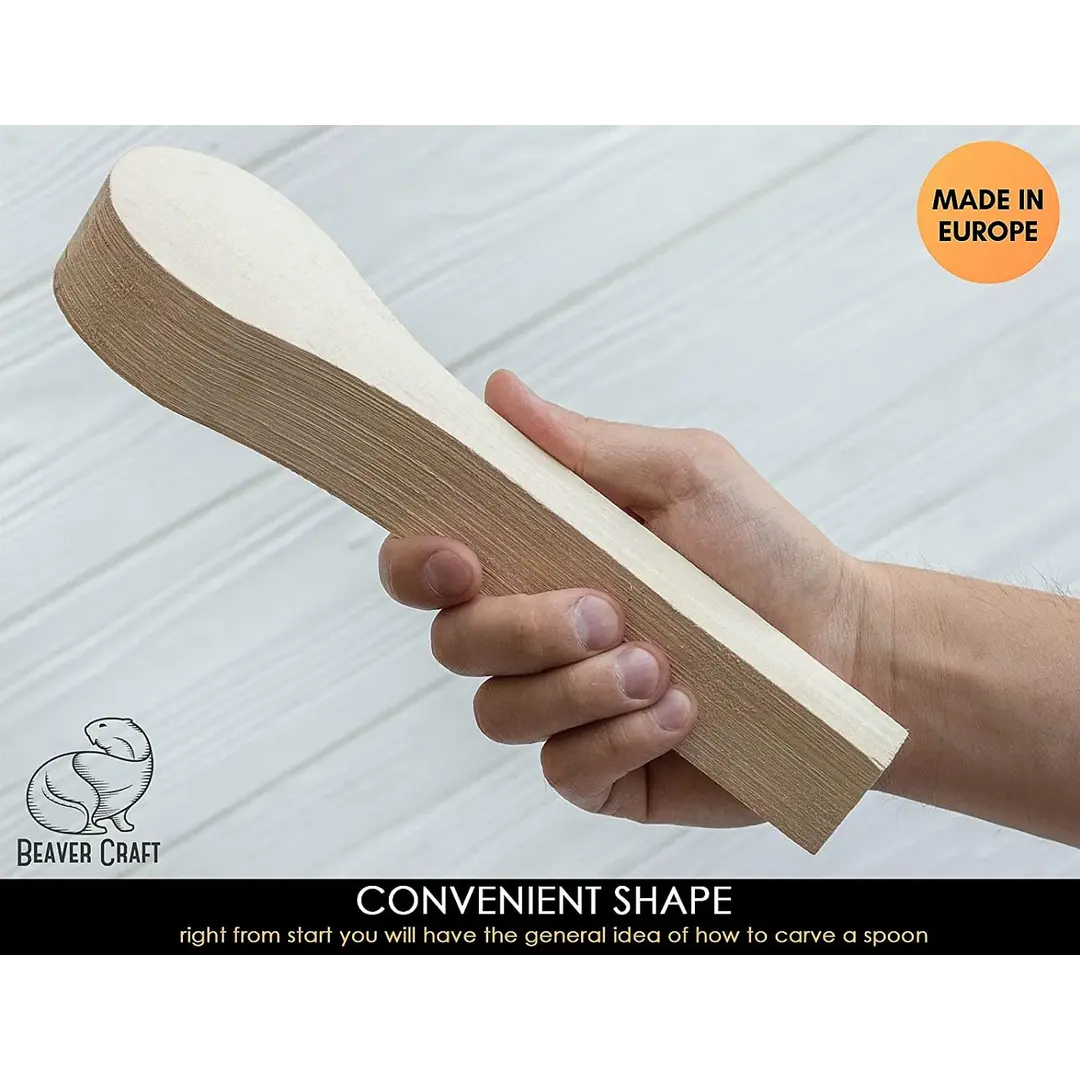 BeaverCraft B1 Lepelblank van Lindenhout voor Houtsnijden