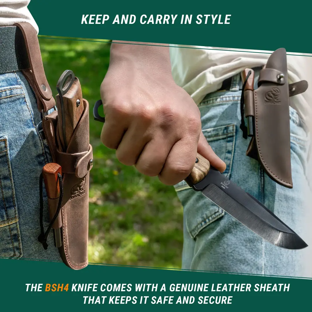 BeaverCraft BSH4 F Dusk Bushcraft Knife with Firesteel