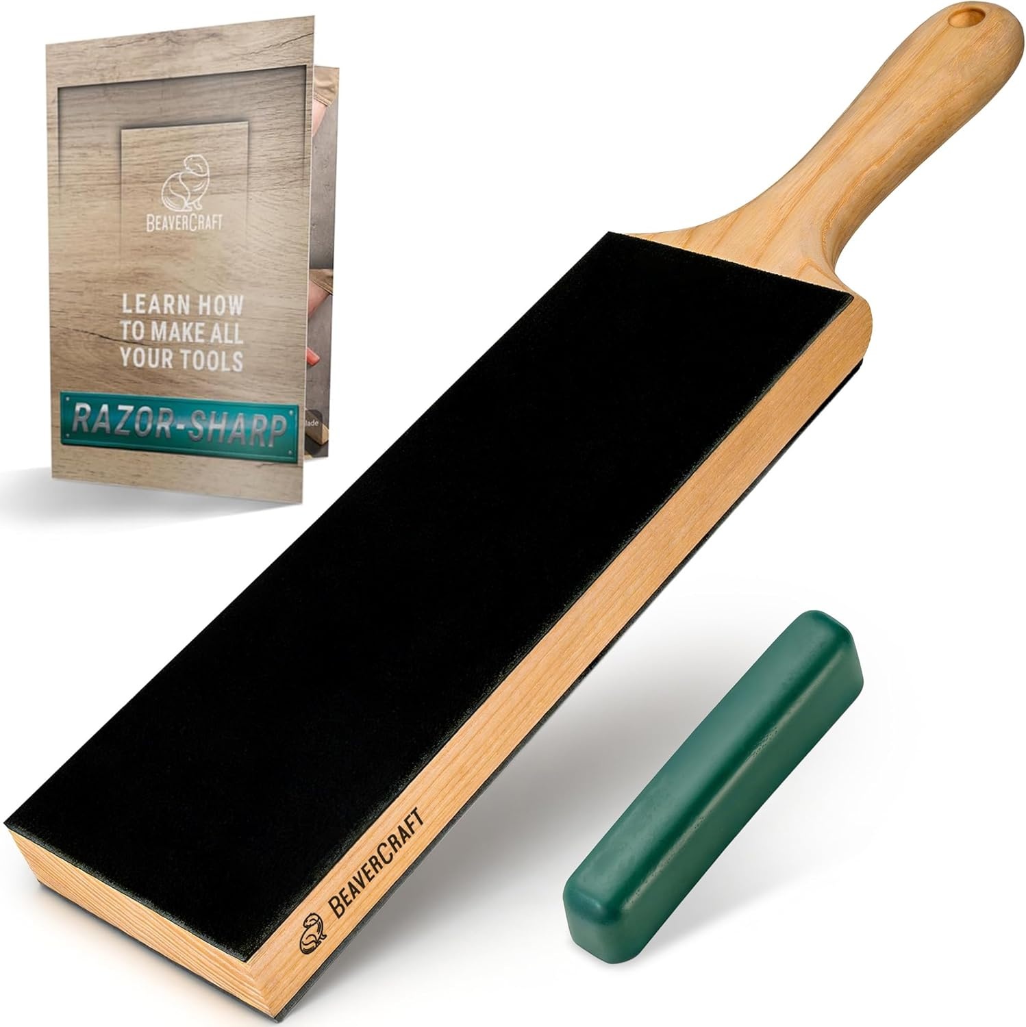 Beavercraft BeaverCraft LS1P1 Dubbelzijdige leren peddelstrop & polijstpasta