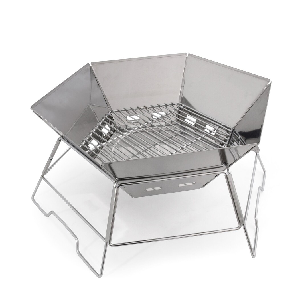 Origin Outdoor Hexagon Grill and Fire Bowl – Stainless Steel