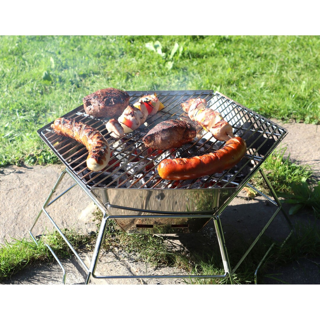 Origin Outdoor Hexagon Grill and Fire Bowl – Stainless Steel