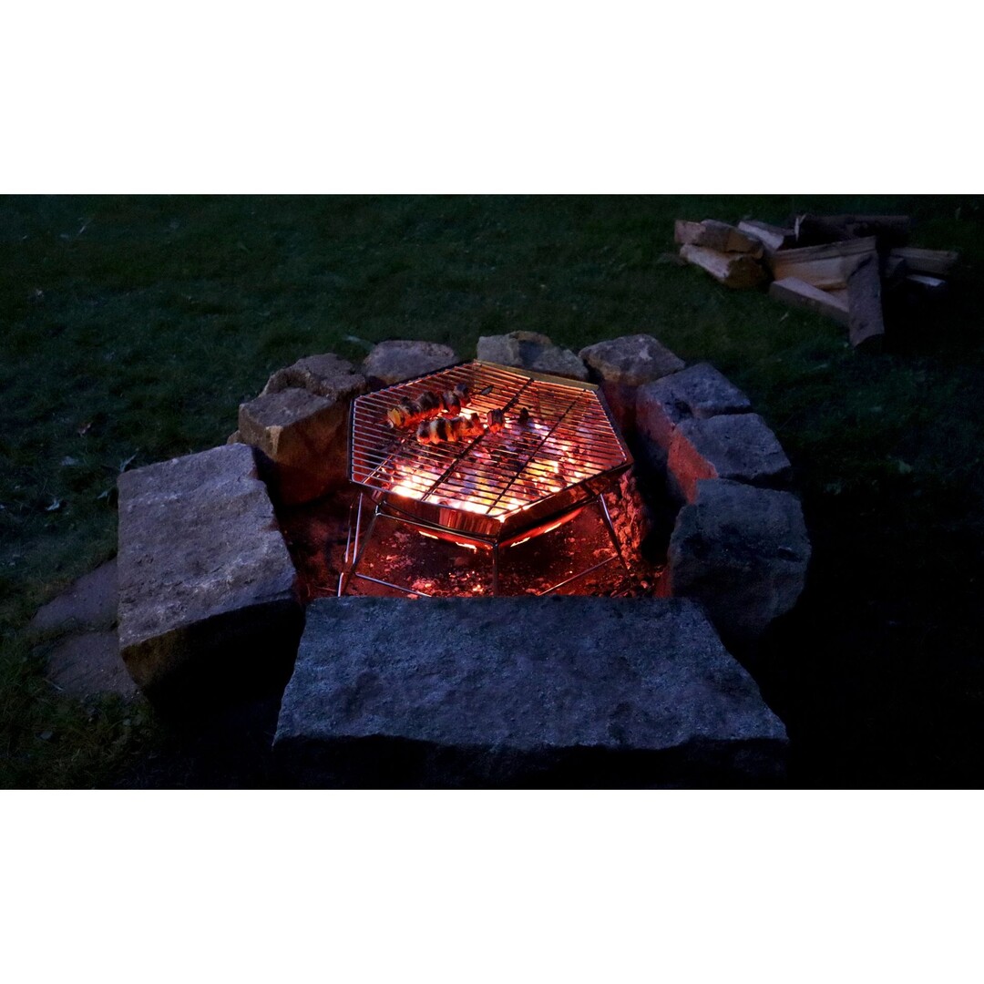Origin Outdoor Hexagon Grill and Fire Bowl – Stainless Steel