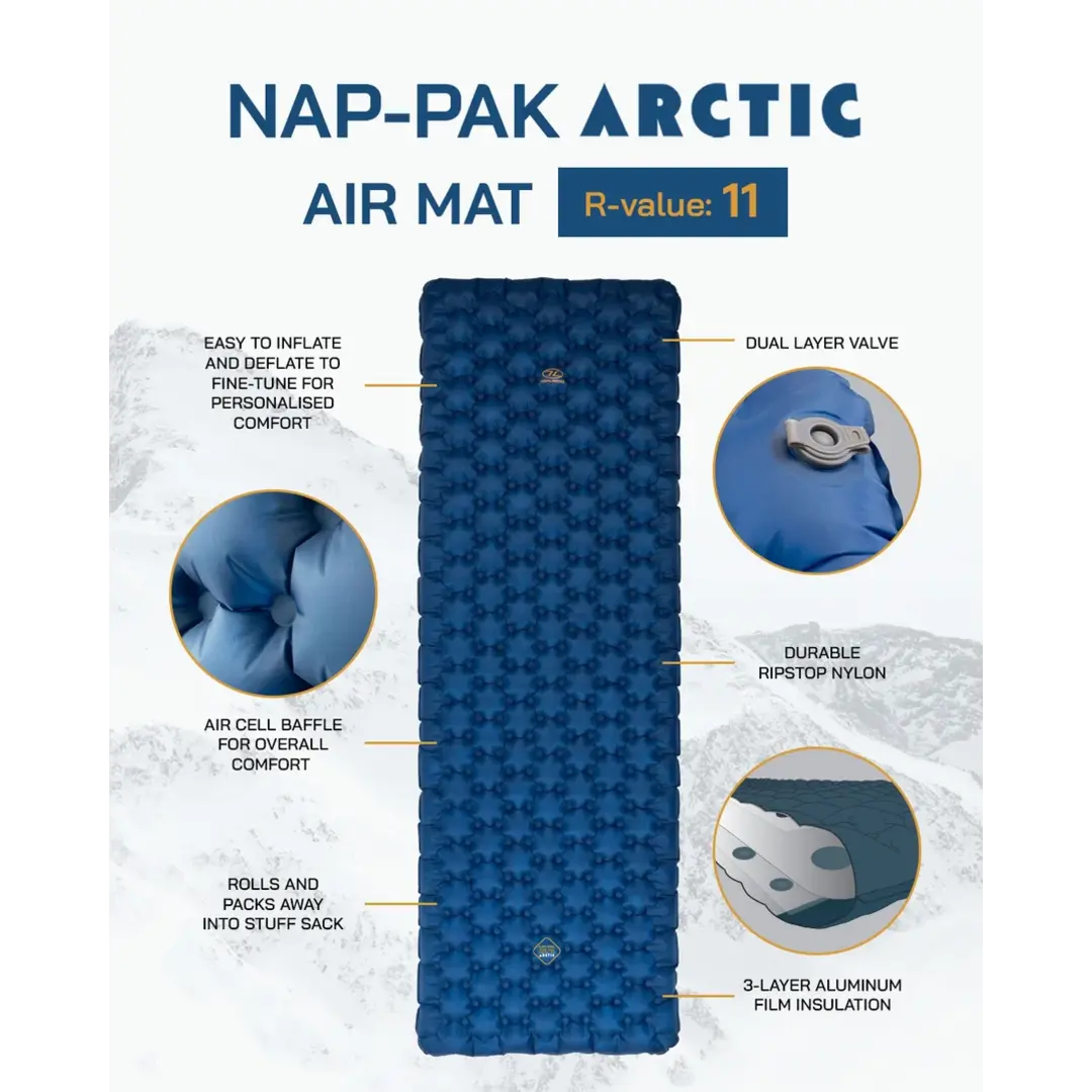 Highlander Nap-Pak Arctic Isomatte – R11 Isolierung, Aufblasbar