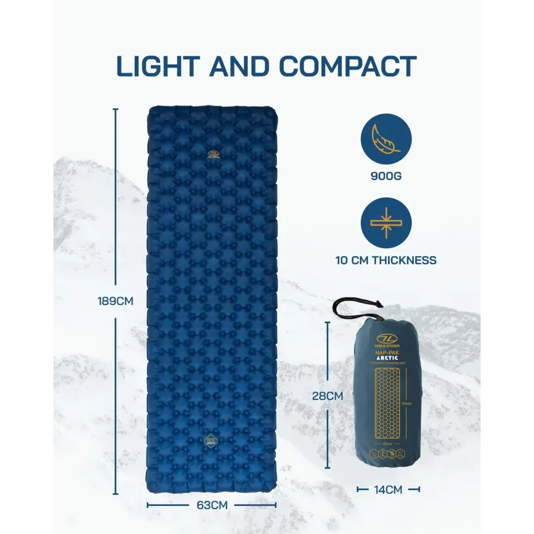 Highlander Nap-Pak Arctic Isomatte – R11 Isolierung, Aufblasbar