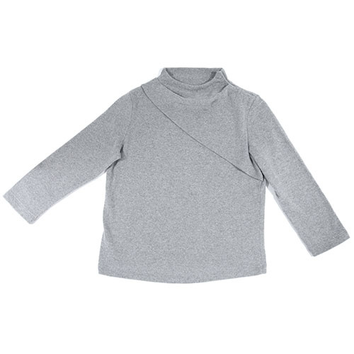 i leoncini Classic Sweater with Small Rollneck Grey (Trui)-1