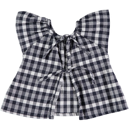 Tocoto Vintage Vichy Squares Baby Top Navy (Blouse)-2