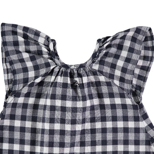 Tocoto Vintage Vichy Squares Baby Top Navy (Blouse)-3