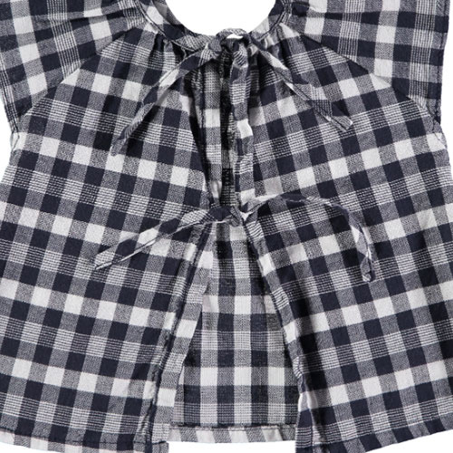 Tocoto Vintage Vichy Squares Baby Top Navy (Blouse)-4