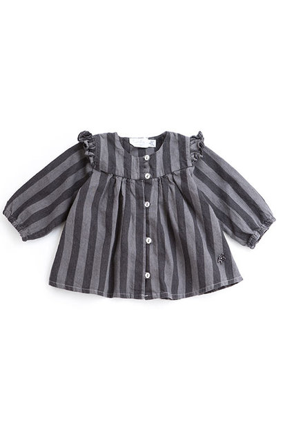 Tocoto Vintage Striped Denim Baby Shirt (Blouse)