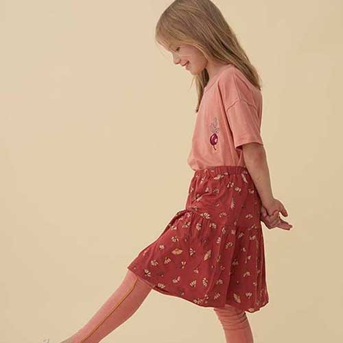 Soft Gallery Fennel Skirt Burnt Brick AOP Camomile (Rok)-5