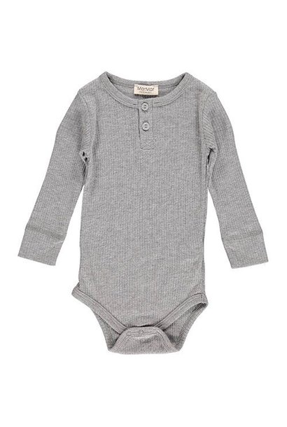 MarMar Copenhagen Unisex Body LS Modal Grey Melange (Romper)