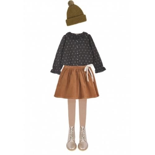 Emile et Ida Jupe Macchiato Velours Unie (rok)-2