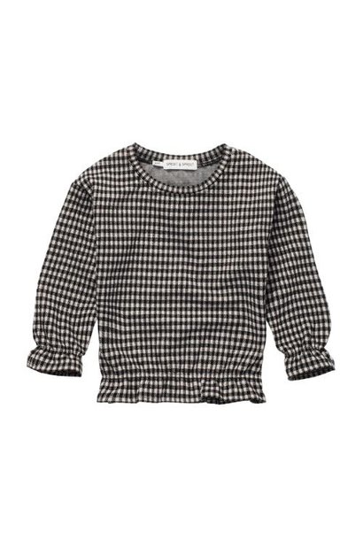 Sproet & Sprout Sweatshirt Ruffle Block Check Black (trui)