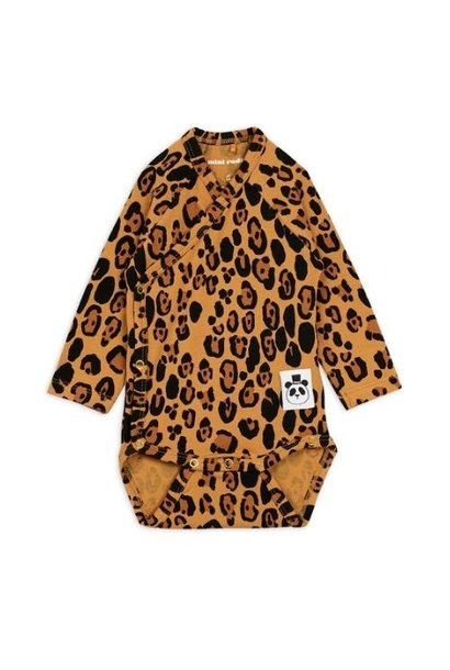 Mini Rodini Basic leopard wrap body Beige | romper
