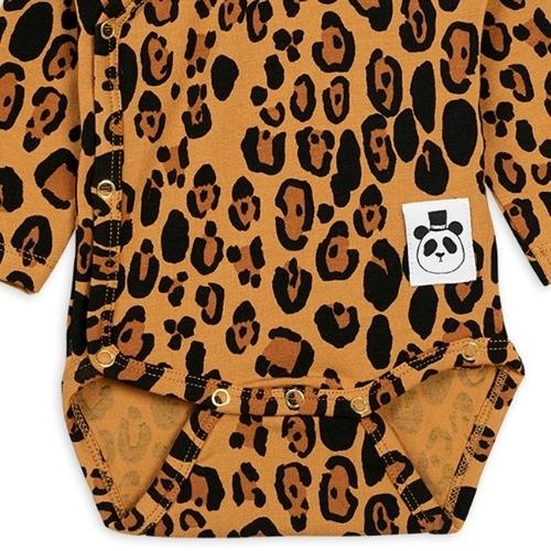Mini Rodini Basic leopard wrap body Beige | romper-3