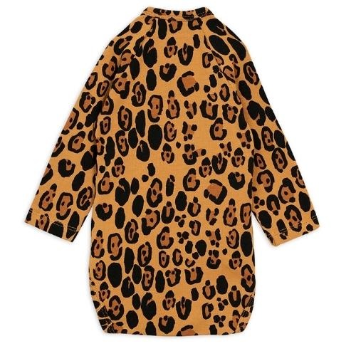 Mini Rodini Basic leopard wrap body Beige | romper-4