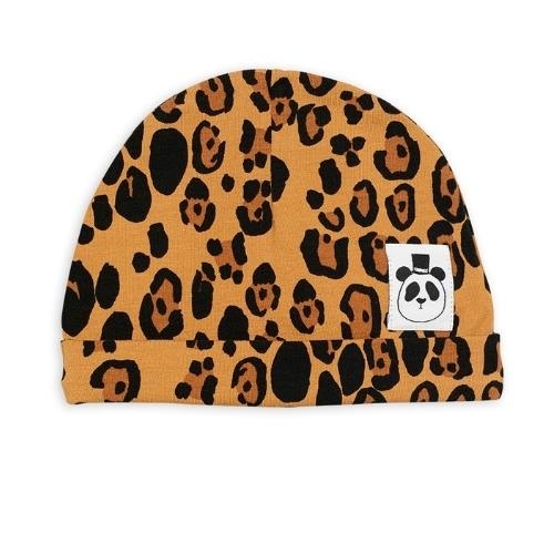 Mini Rodini Kids Beige Basic Leopard Beanie