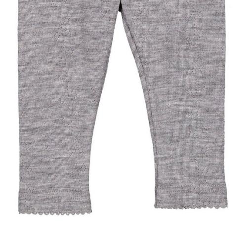 Ribbed Wool Leggings Pebble MarMar Copenhagen - Babyshop