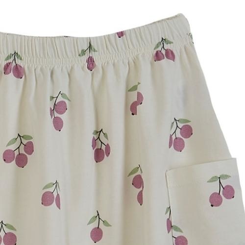 Emile et Ida Jupe Skirt Ecru Cassis Jersey Imprime (rok)-3