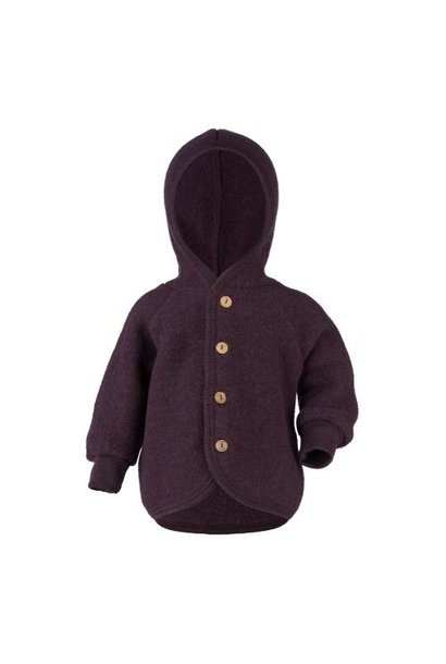 Engel Natur wol fleece jas met capuchon lila | jack