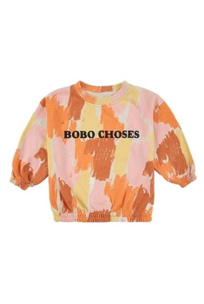 Bobo Choses Shadows all over sweatshirt Salmon Pink | trui