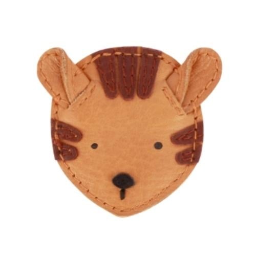 Donsje Josy Classic Hairclip Tiger Camel Classic Leather | haarspeld-1