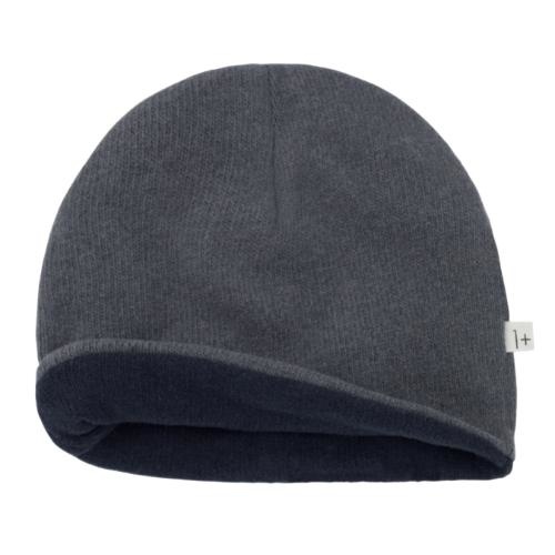 1+ in the family nick baby beanie soft plain recycled fleece grey | muts-1