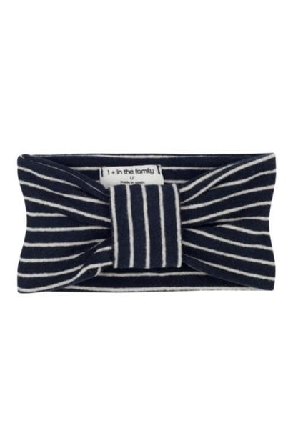 1+ in the family ruth baby bandeau wide stripes jersey navy | haarband