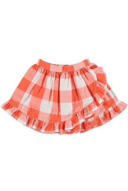 Piupiuchick short skirt w/ ruffles red & white checkered | rok