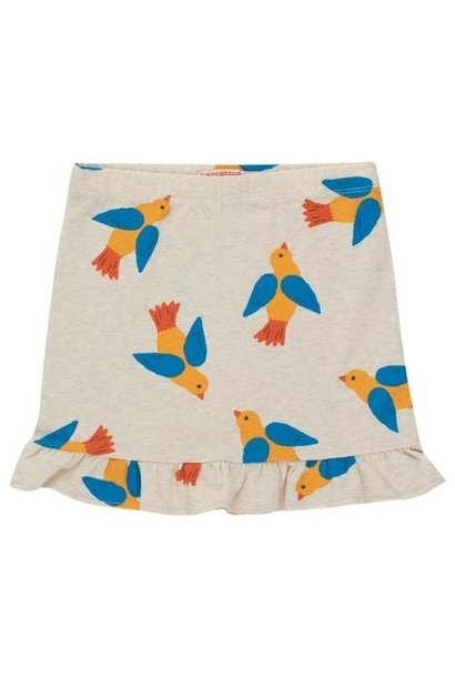 Tinycottons Birds Skirt light cream heather | rok