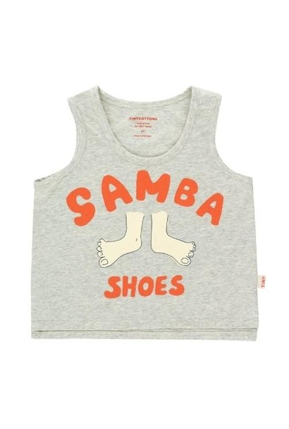 Tinycottons Samba Shoes Tank Top light grey heather | hemd