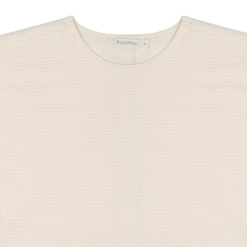 Phil&Phae Textured button-back tee s/s buttercream | t-shirt-4