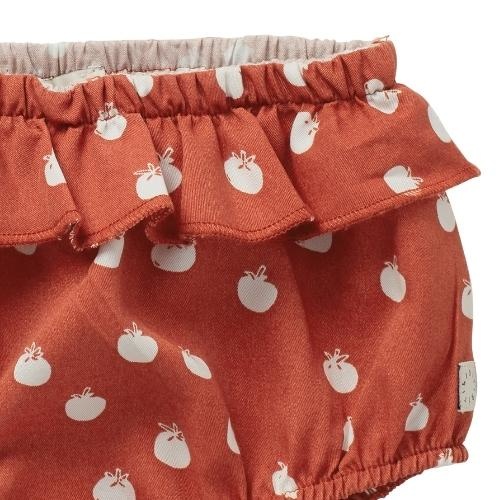 Sproet Sprout Bloomer ruffle tomato print Tuscany red baby