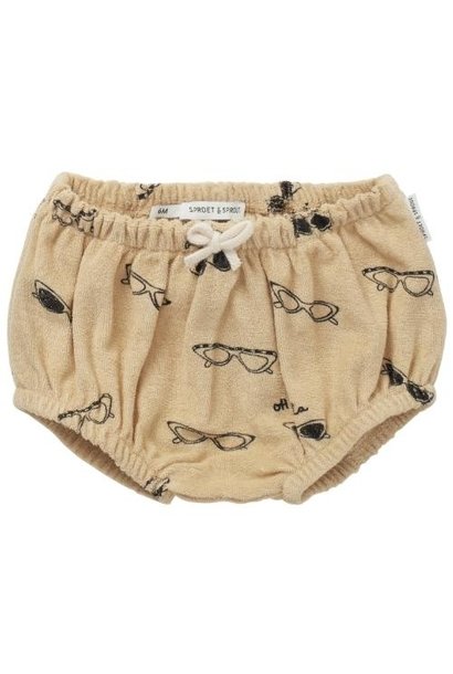 Sproet & Sprout Terry bloomer shades print Almond | baby shorts