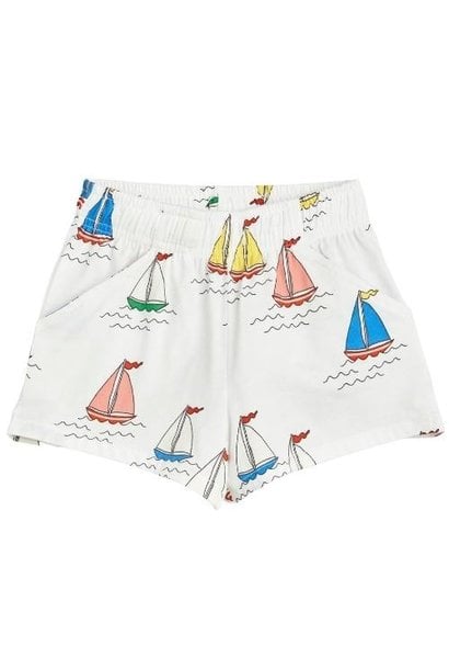 Mini Rodini Sailing boats aop shorts White | korte broek