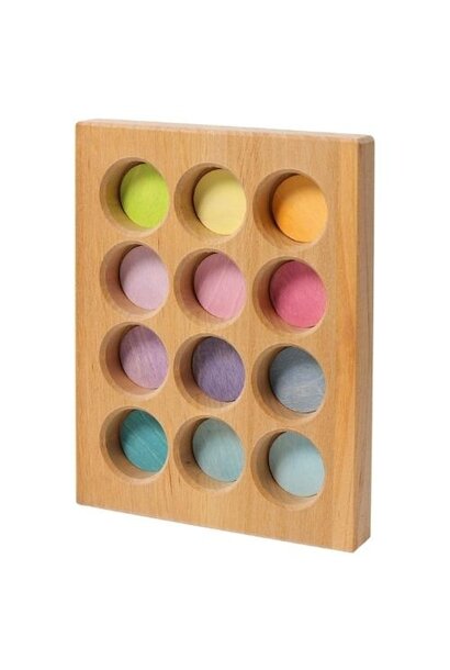 Grimm's Houten sorteerbord pastel | speelgoed