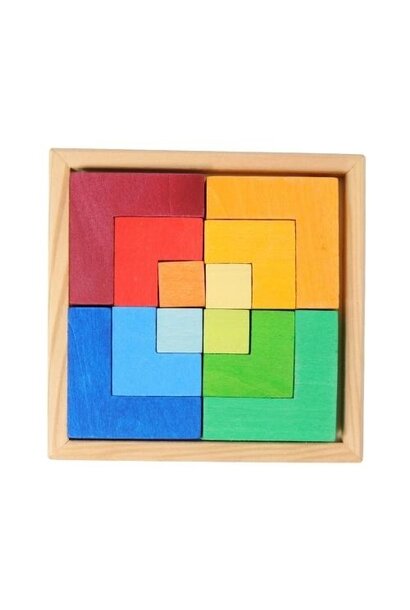 Grimm's Houten blokkenpuzzel vierkant | speelgoed