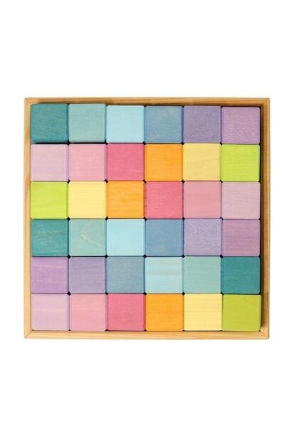 Grimm's Houten mozaïek blokkenset pastel | speelgoed