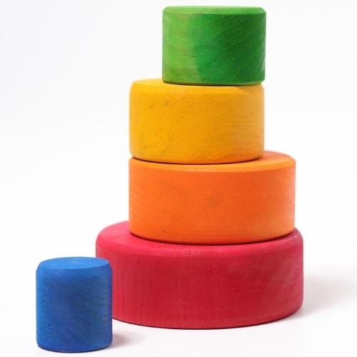 Grimm's Houten stapelbakjes regenboog | speelgoed-3