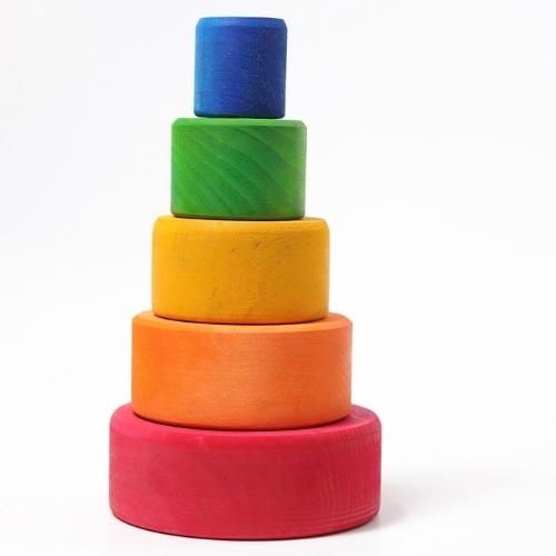 Grimm's Houten stapelbakjes regenboog | speelgoed-4