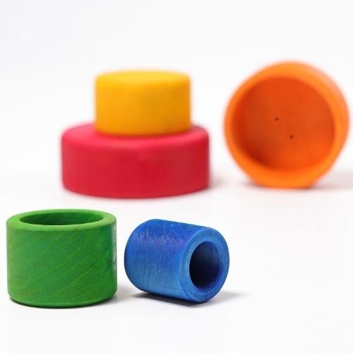 Grimm's Houten stapelbakjes regenboog | speelgoed-5