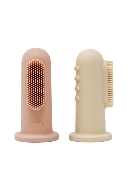 Mushie Toothbrush Shifting Sand Blush | vinger tandenborstel