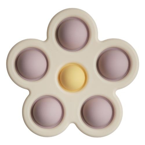 Mushie Press-Toy Flower Soft Lilac Daffodil Ivory | sensorisch speelgoed-1