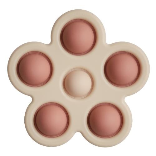 Mushie Press-Toy Flower Rose Blush Shifting Sand | sensorisch speelgoed-1