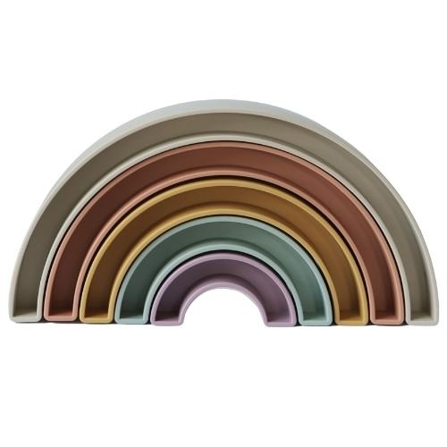 Mushie Stacking Rainbow Tropical | stapeltoren-1