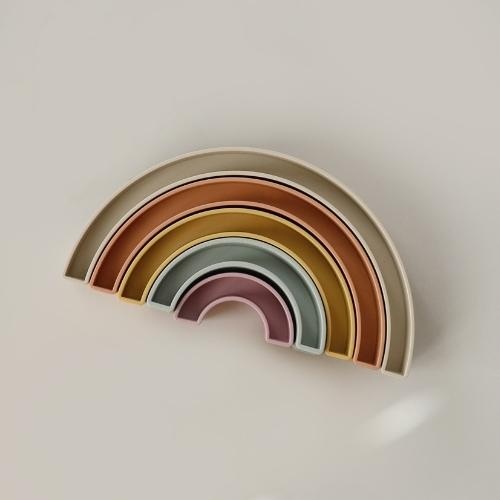 Mushie Stacking Rainbow Tropical | stapeltoren-3