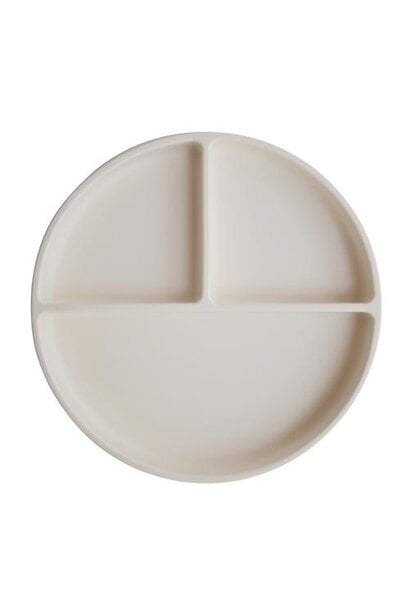 Mushie Silicone Plate Ivory | bord met zuignap