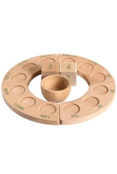Grapat houten jaarkalender - nederlands | perpetual calender