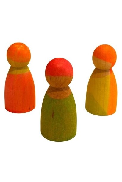 Grimm's Houten poppetjes neon mix | speelgoed